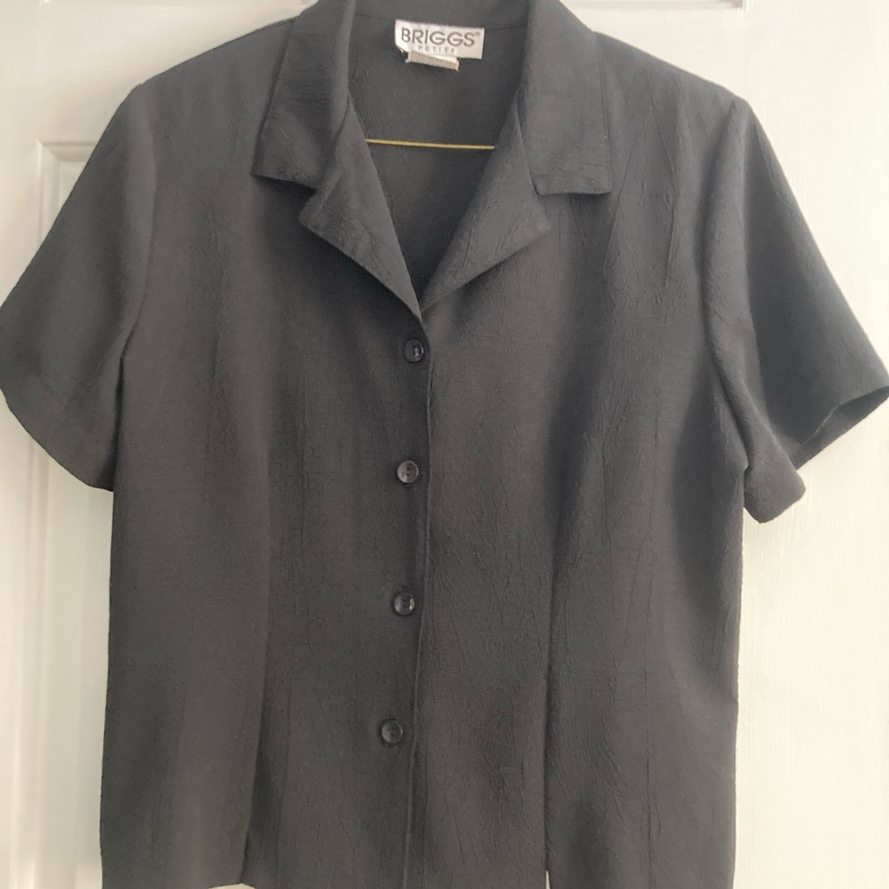Briggs New York Textured Black Blouse